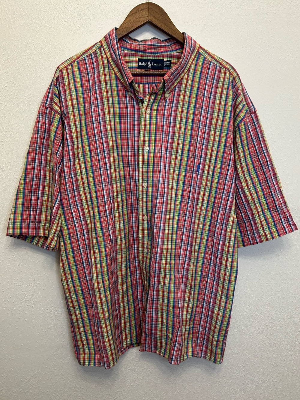 Ralph Lauren Multicolor Plaid Button Down Short Sleeve Collared Polo Shirt